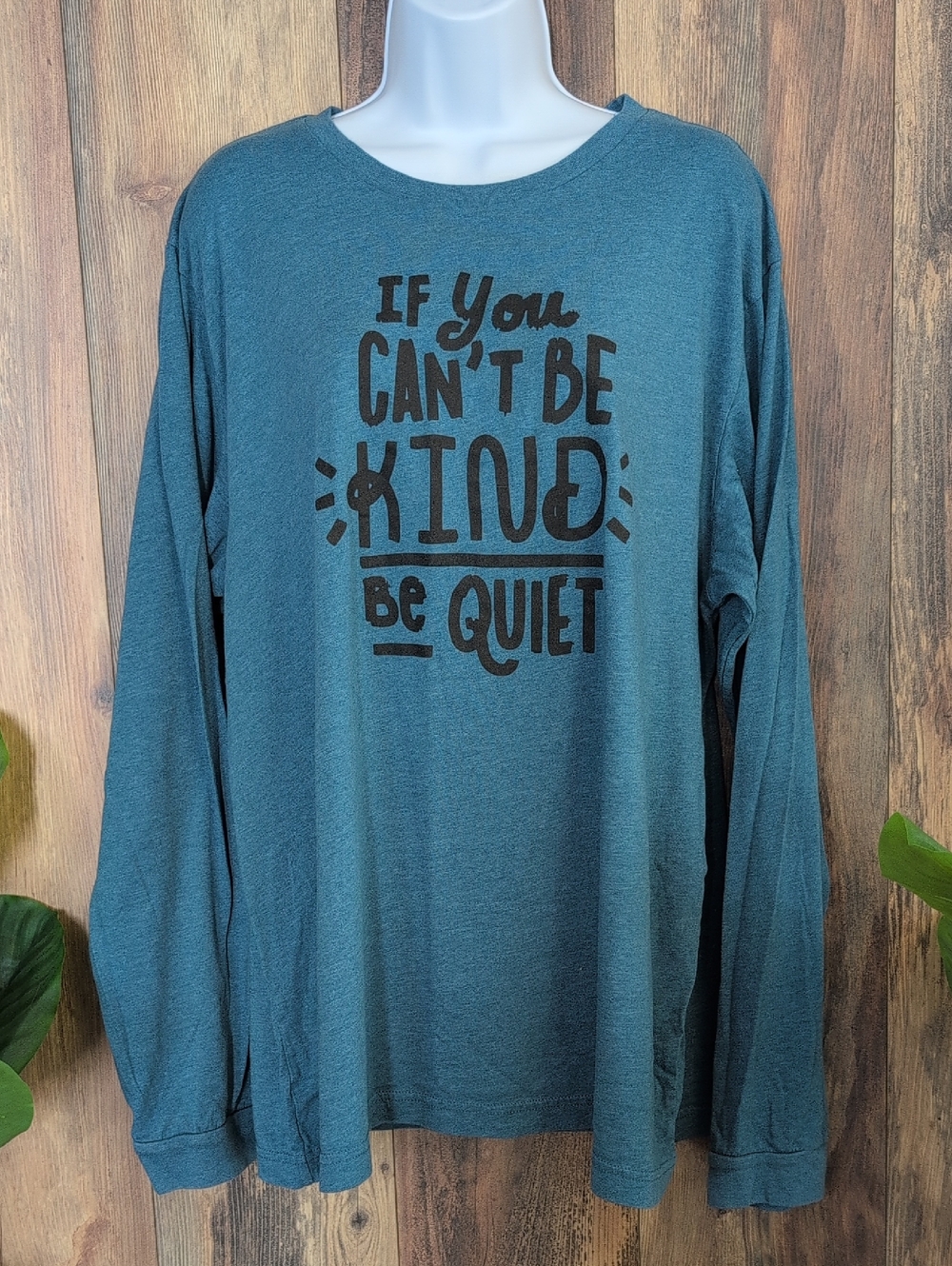 Bella Canvas Heather Teal Long Sleeve Inspirational Crewneck Tee 2XL   W304